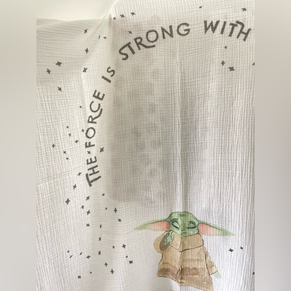 Pottery Barn Kids Star Wars Grogu Muslin Swaddle Blankets Baby with plushy - Picture 6 of 12